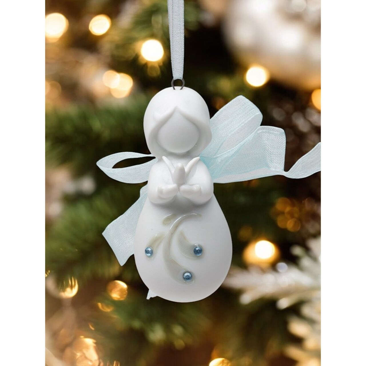 Sweet Little Angel Holding Peace Dove Christmas Tree Ornament Gift Idea Décor